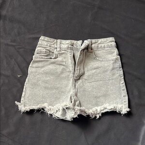 H&M Gray Jean Shorts with Distressed Hem